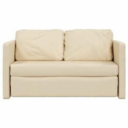 Sofa podłogowa 2-w-1, kremowa, 112x174x55 cm, tkanina