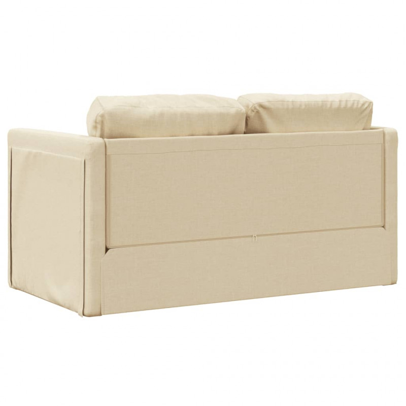 Sofa podłogowa 2-w-1, kremowa, 112x174x55 cm, tkanina