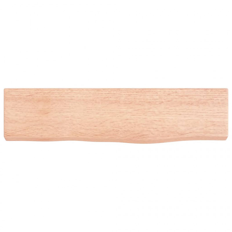 Półka, jasnobrązowa, 40x10x2 cm, lakierowane lite drewno dębowe