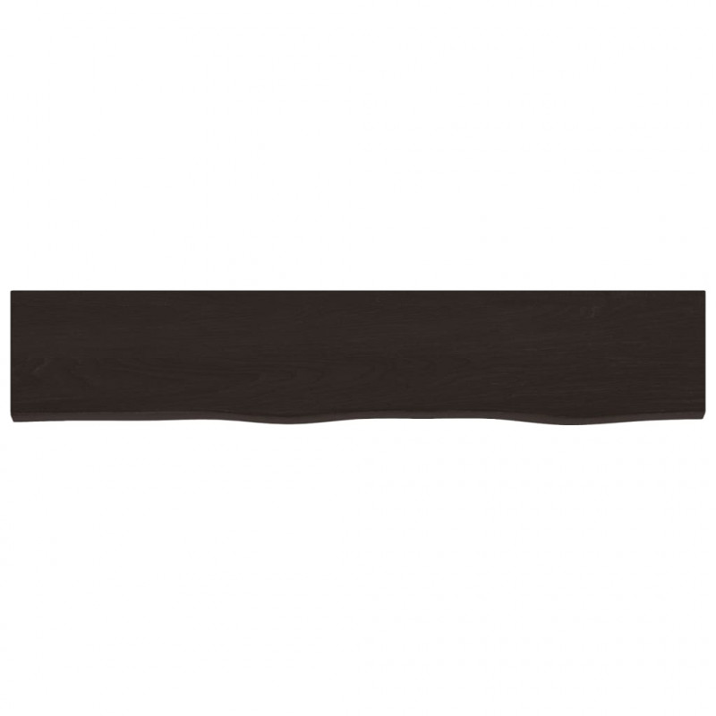 Półka, ciemnobrązowa 100x20x6 cm, wykończone lite drewno dębowe
