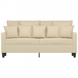 2-osobowa sofa, kremowa, 140 cm, tapicerowana tkaniną