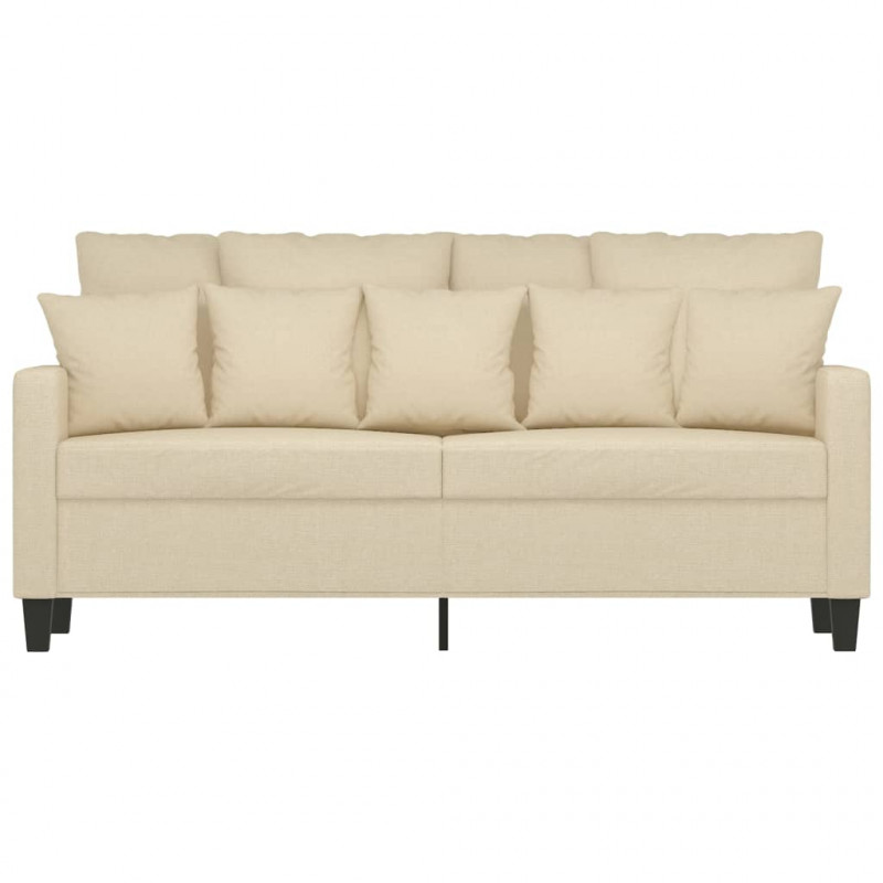 2-osobowa sofa, kremowa, 140 cm, tapicerowana tkaniną