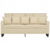 2-osobowa sofa, kremowa, 140 cm, tapicerowana tkaniną