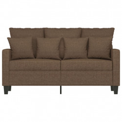 Sofa 2-osobowa, brązowa, 120 cm, tapicerowana tkaniną