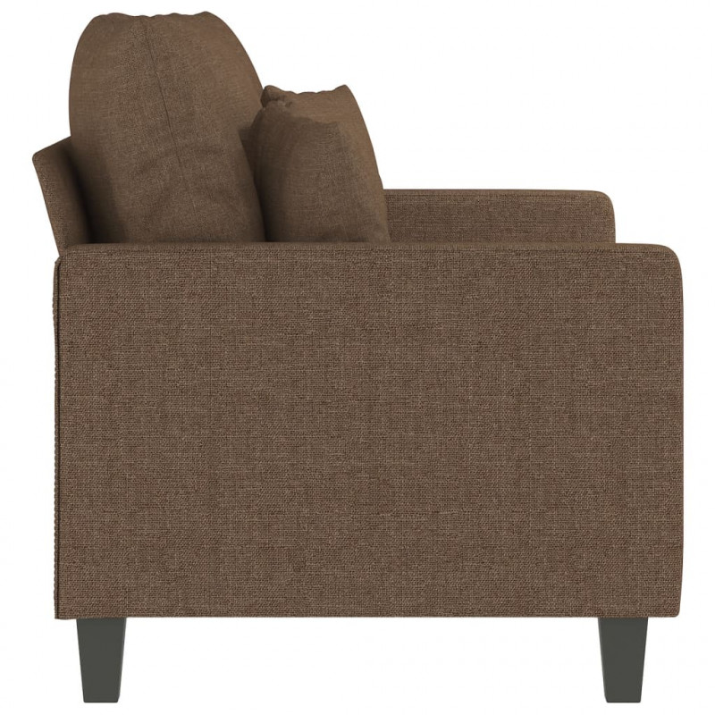 Sofa 2-osobowa, brązowa, 120 cm, tapicerowana tkaniną