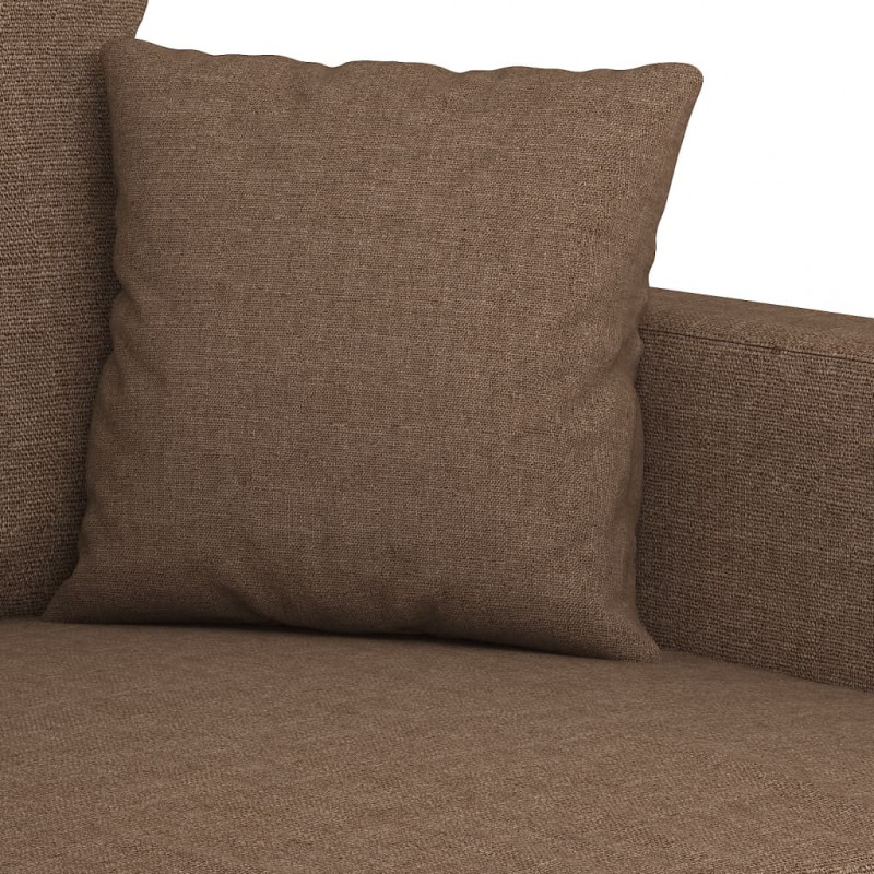 Sofa 2-osobowa, brązowa, 120 cm, tapicerowana tkaniną