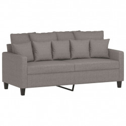 Sofa 2-osobowa, kolor taupe, 140 cm, tapicerowana tkaniną