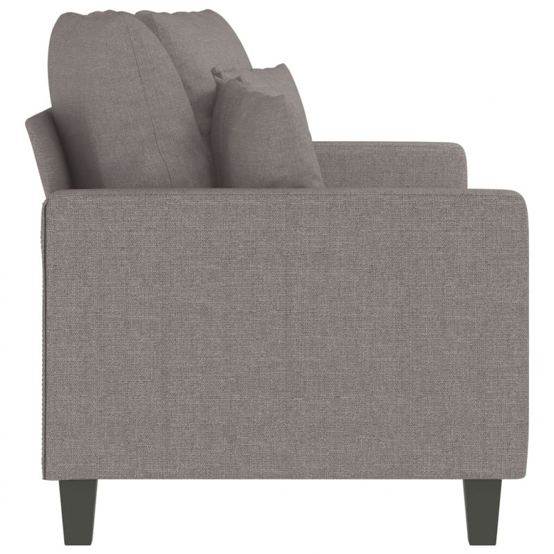 Sofa 2-osobowa, kolor taupe, 140 cm, tapicerowana tkaniną