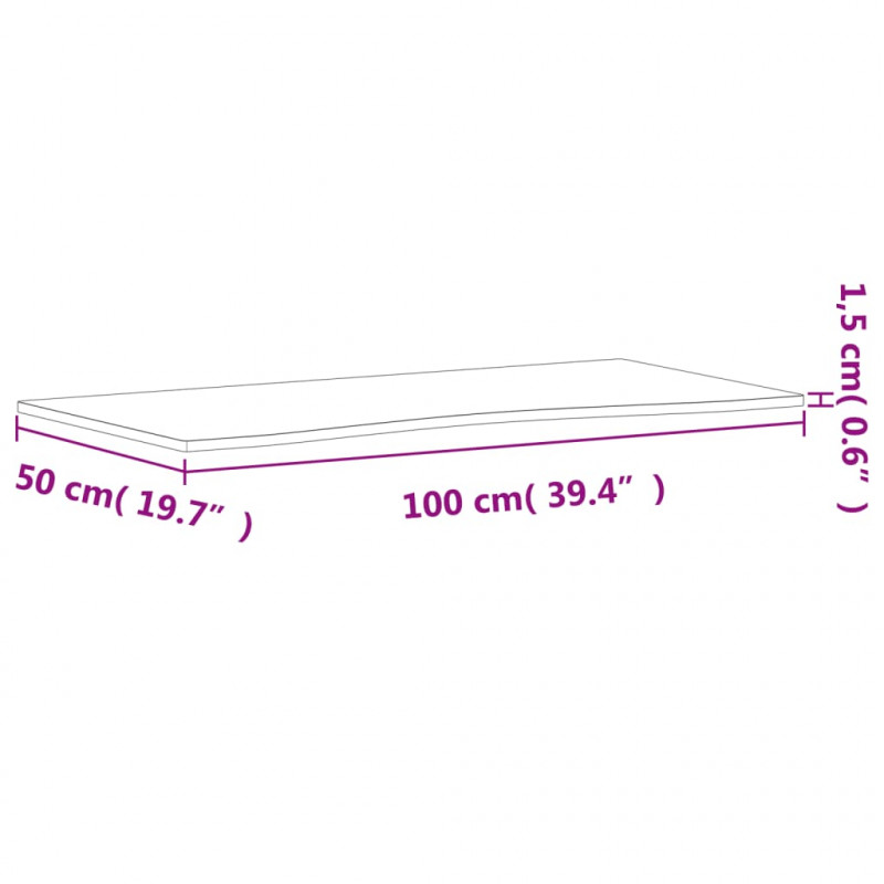 Blat do biurka, 100x(45-50)x1,5 cm, lite drewno bukowe