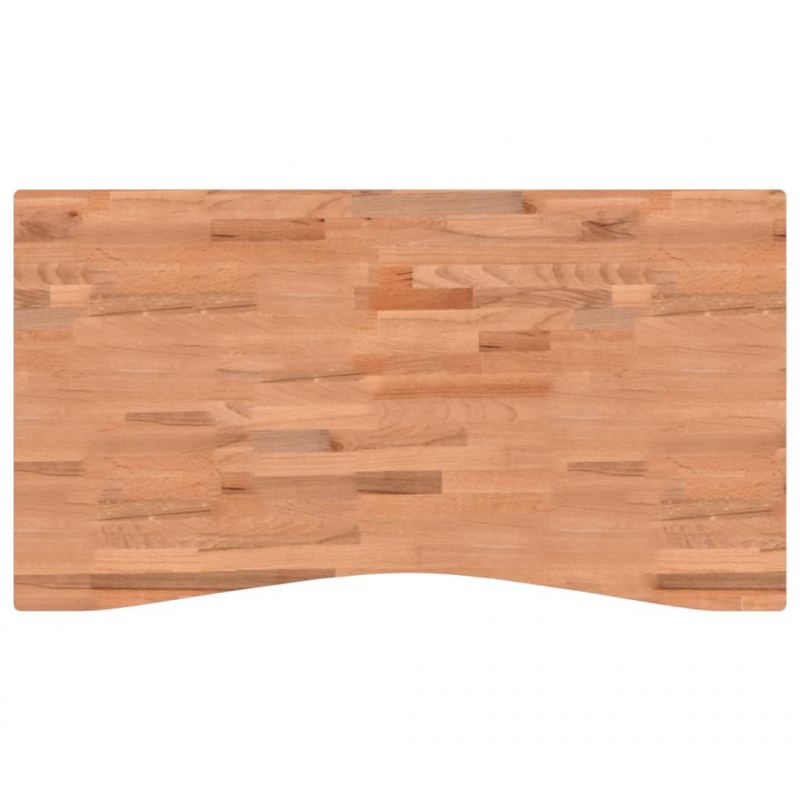 Blat do biurka, 110x(55-60)x2,5 cm, lite drewno bukowe