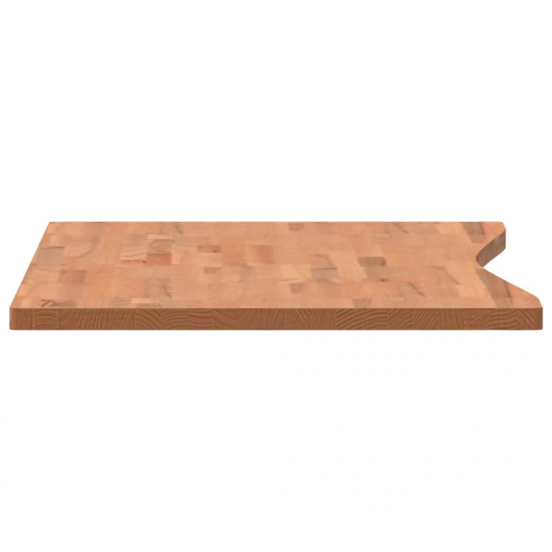 Blat do biurka, 110x(55-60)x2,5 cm, lite drewno bukowe