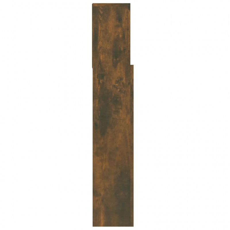 Wezgłowie łóżka z półkami, przydymiony dąb, 100x19x103,5 cm