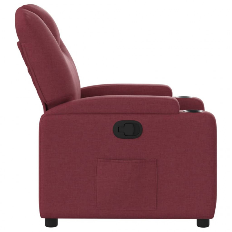 Fotel rozkładany, winna czerwień, obity tkaniną