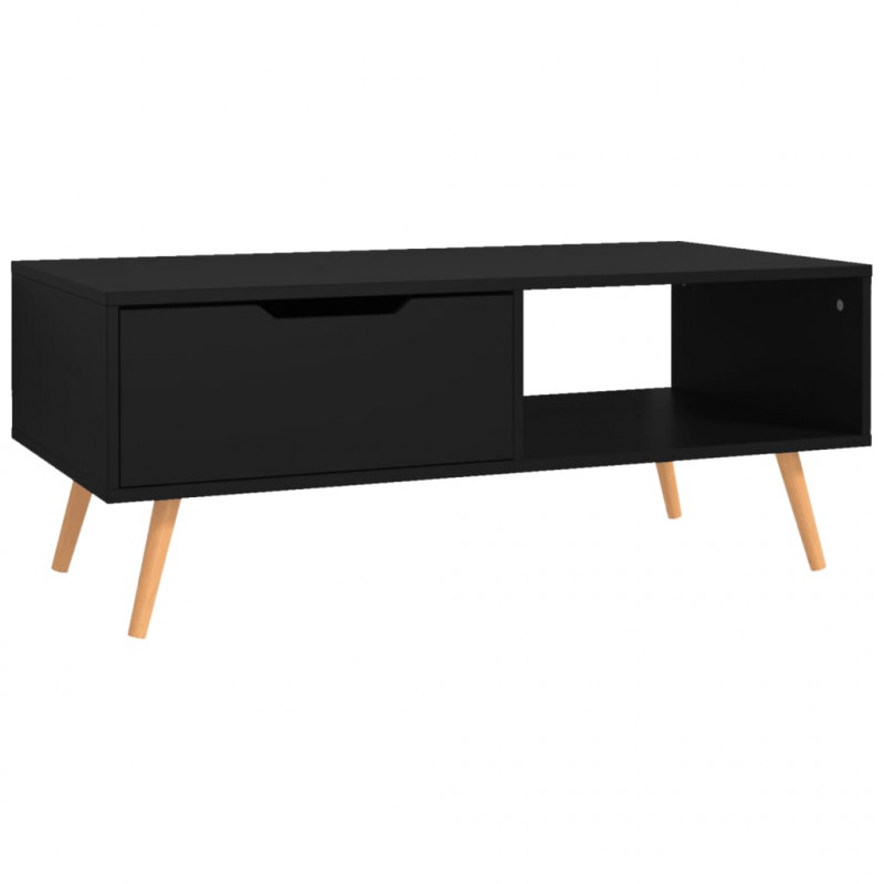 Stolik kawowy, czarny, 100x49,5x43 cm, materiał drewnopochodny