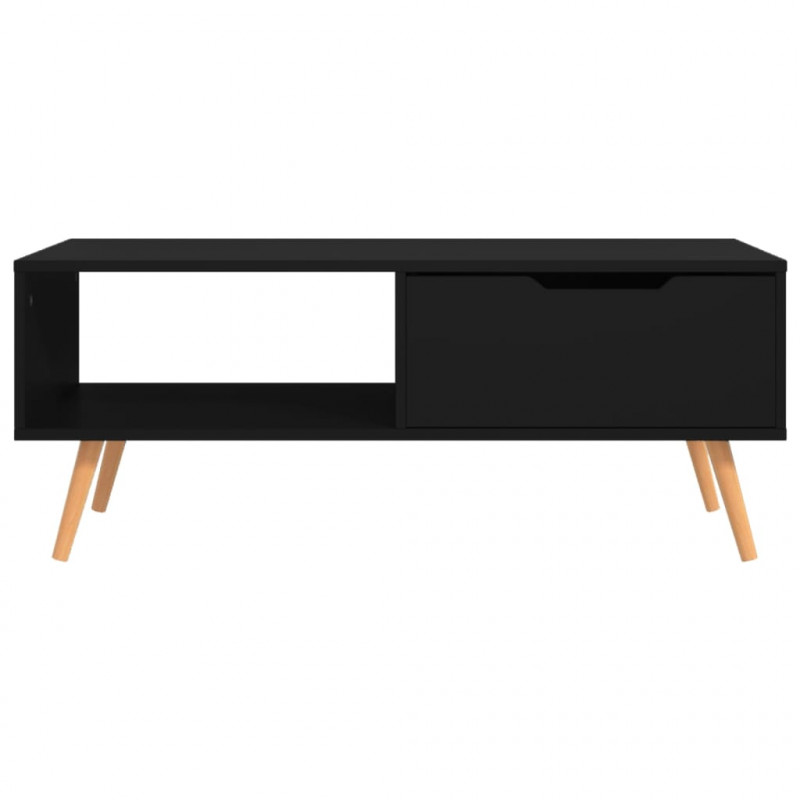 Stolik kawowy, czarny, 100x49,5x43 cm, materiał drewnopochodny