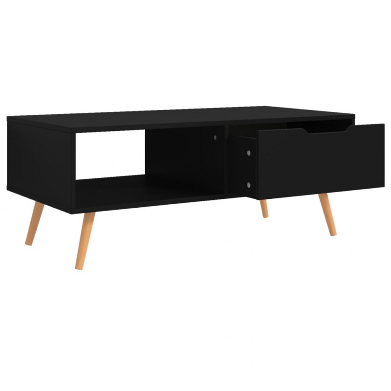Stolik kawowy, czarny, 100x49,5x43 cm, materiał drewnopochodny