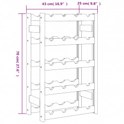 Stojak na 20 butelek wina, brązowy, lite drewno sosnowe