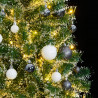 Sztuczna choinka z 300 LED, bombkami i śniegiem, 210 cm