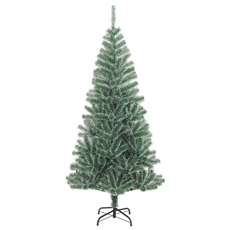 Sztuczna choinka z 300 LED, bombkami i śniegiem, 210 cm