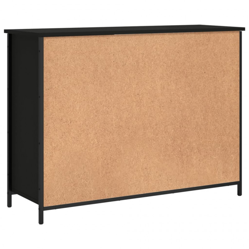 Szafka, czarna, 100x35x75 cm, materiał drewnopochodny