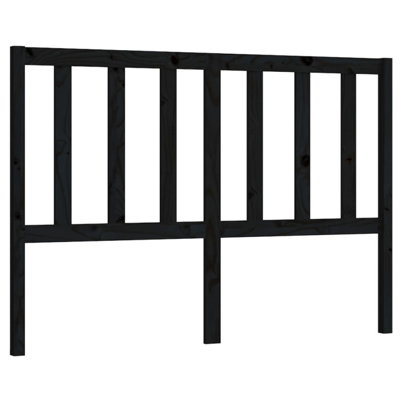 Wezgłowie łóżka, czarne, 166x4x100 cm, lite drewno sosnowe