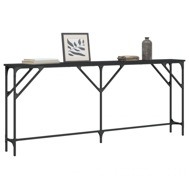 Stolik konsolowy, czarny, 180x23x75 cm, materiał drewnopochodny