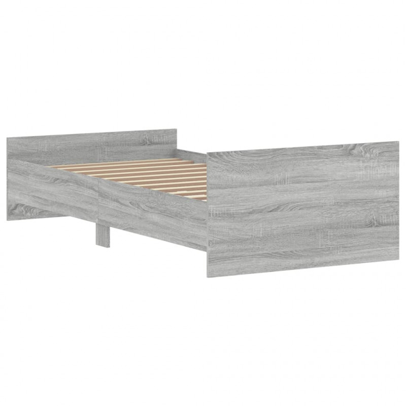 Rama łóżka, szary dąb sonoma, 100x200cm materiał drewnopochodny