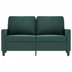 Sofa 2-osobowa, ciemnozielona, 120 cm, tapicerowana aksamitem