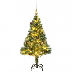 Sztuczna choinka ze 150 LED, bombkami i śniegiem, 150 cm