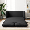 Sofa podłogowa 2-w-1, czarna, 112x174x55 cm, tkanina