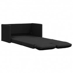 Sofa podłogowa 2-w-1, czarna, 112x174x55 cm, tkanina