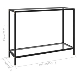 Stolik konsolowy, przezroczysty, 100x35x75 cm, szkło hartowane